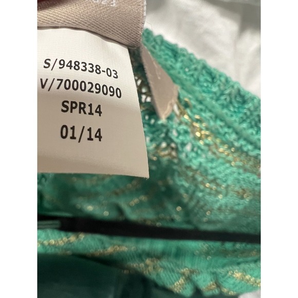 Banana Republic Metallic Stripe Sweater Lightweight Knit Green  Gold Size Small - Picture 5 of 5